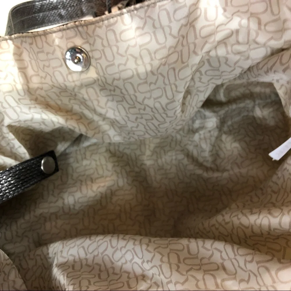 Usher Burlap and Textured Vegan Leather Hobo Bag